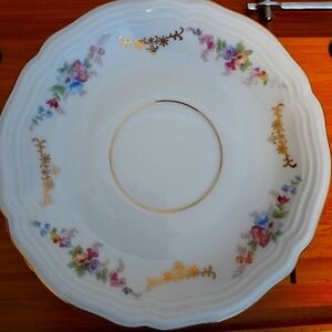 Seltmann Weiden Marie-Luise Floral Porcelain Saucer with Gold Accents